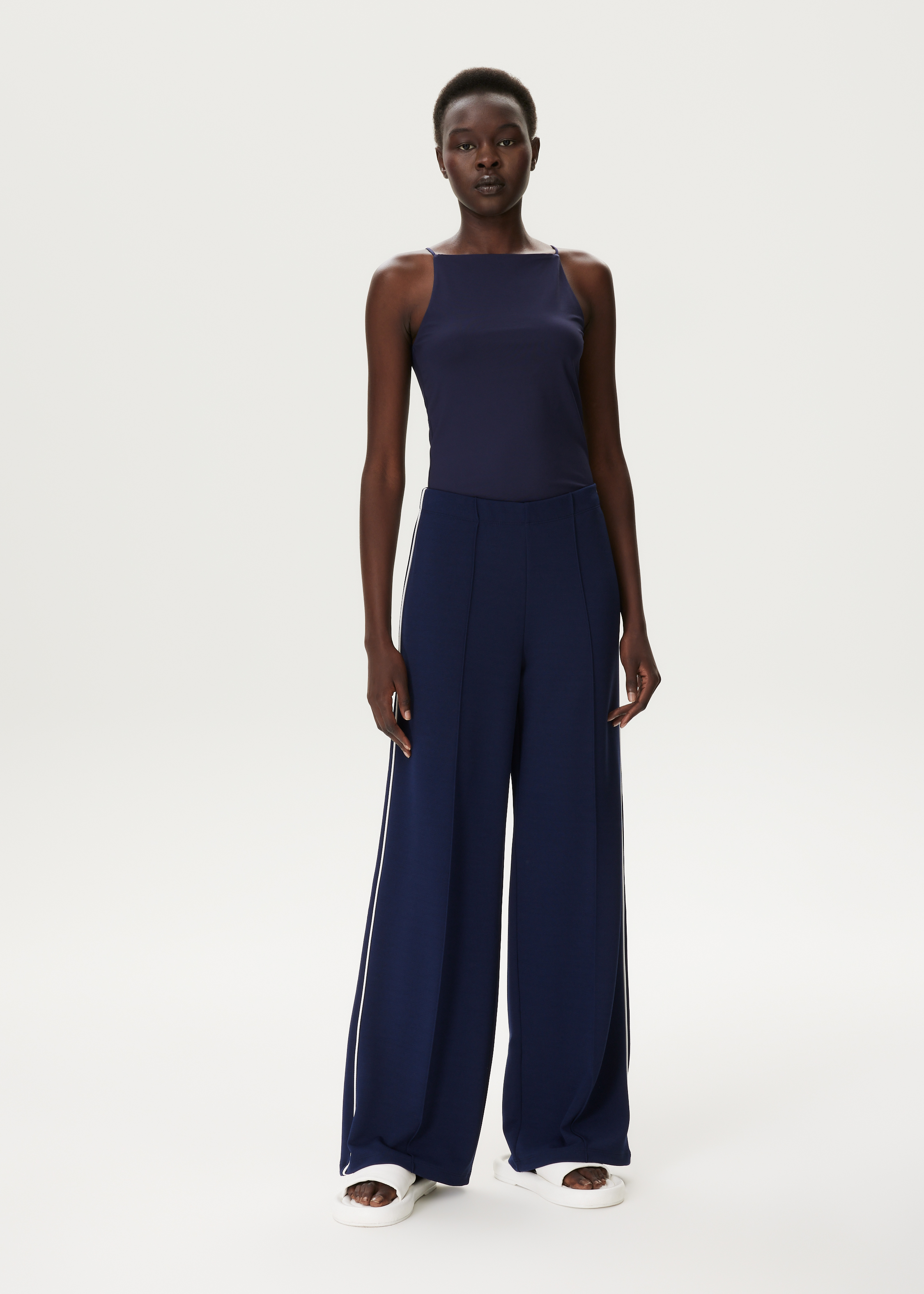 Wijde broek met streepdetail