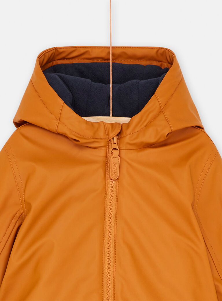 Imperméable à capuche camel