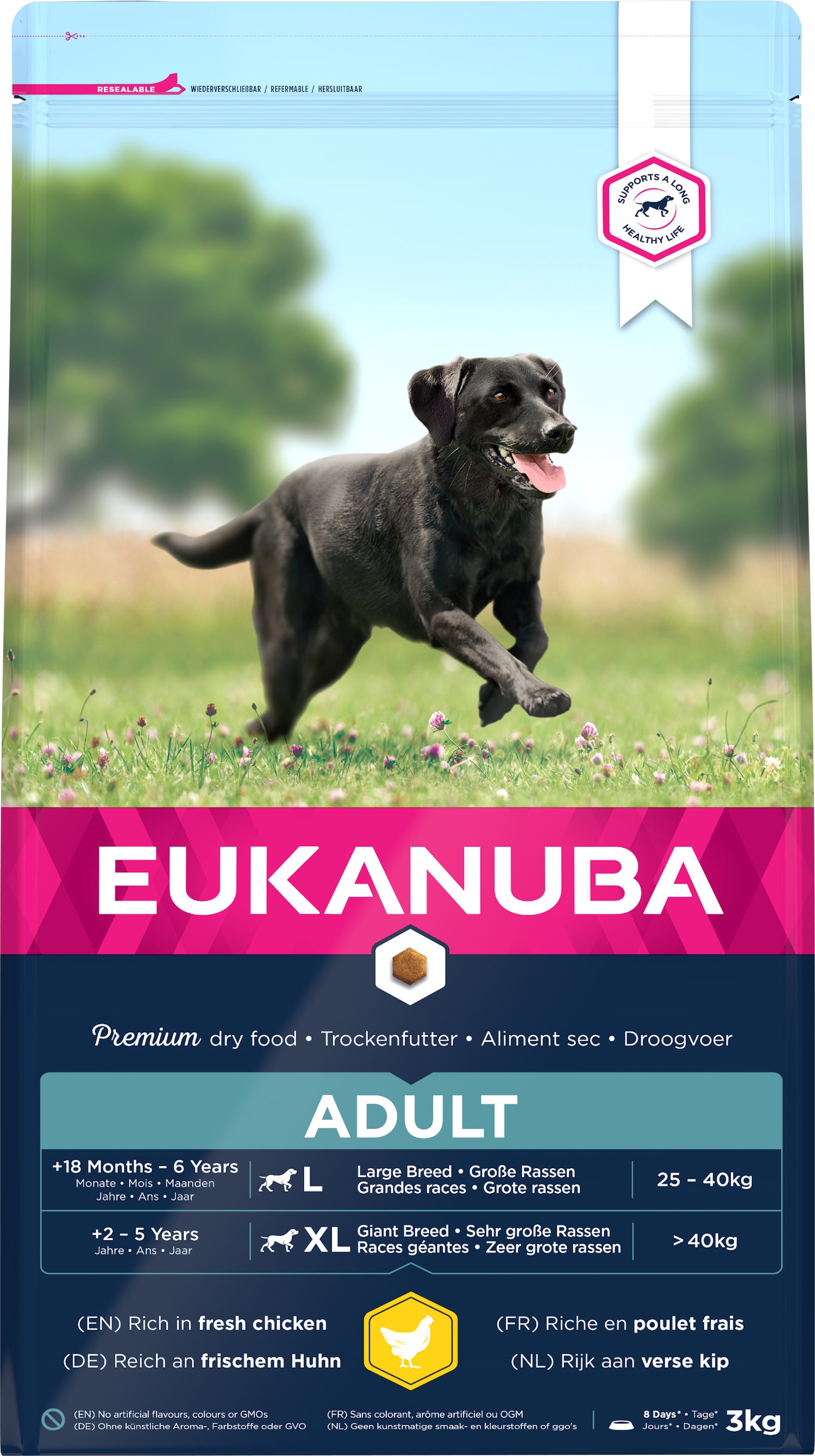 Eukanuba hondenvoer adult (extra) groot kip 3 kg