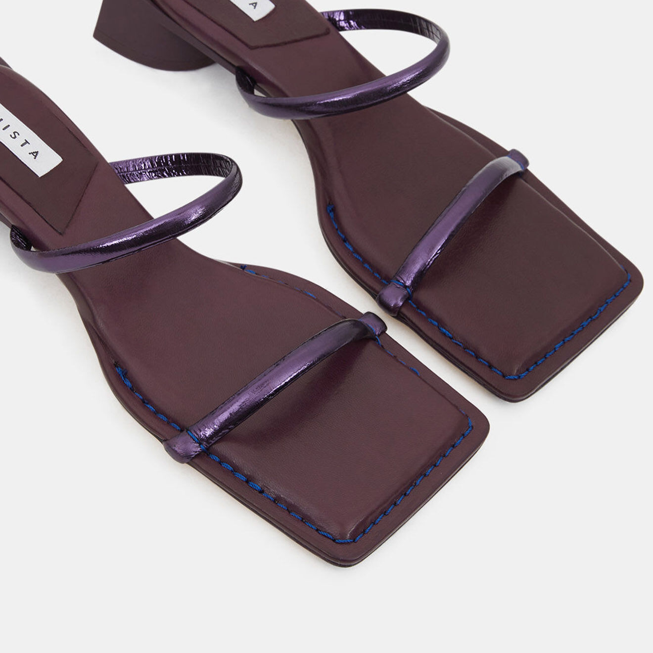 Miista Mules en Cuir violet foncé