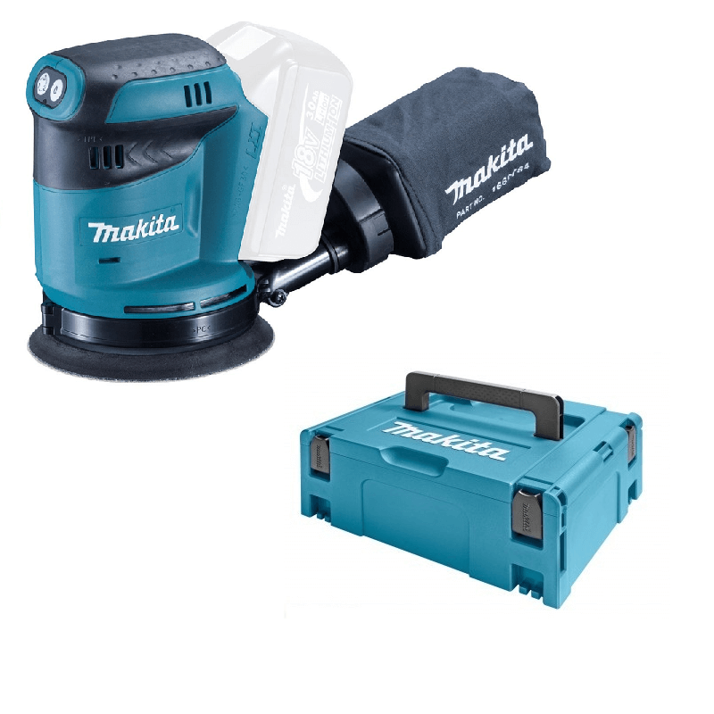 Makita DBO180ZJ 18V Li-ion accu excentrische schuurmachine body in Mbox - 125mm