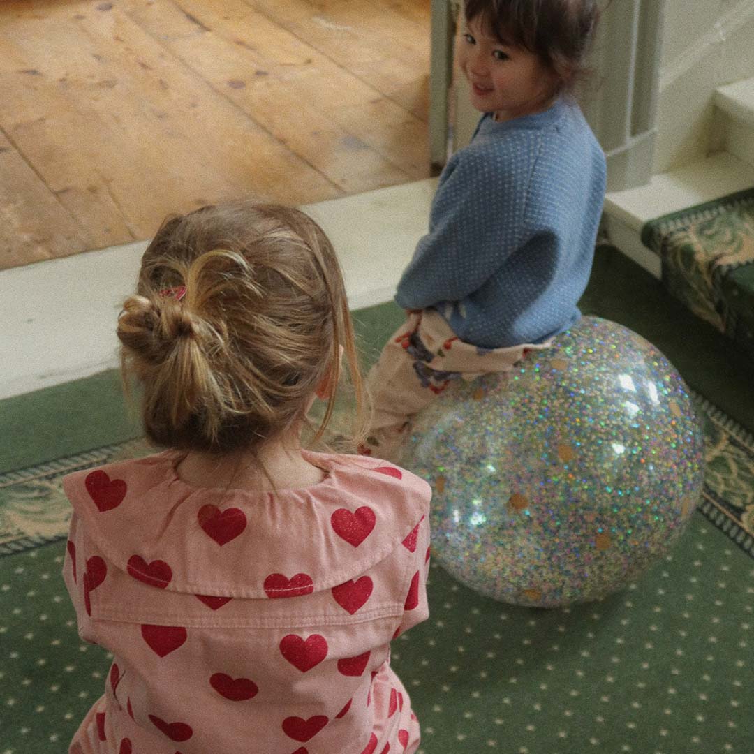 konges sløjd skippybal met glitters - lemon - 50 cm