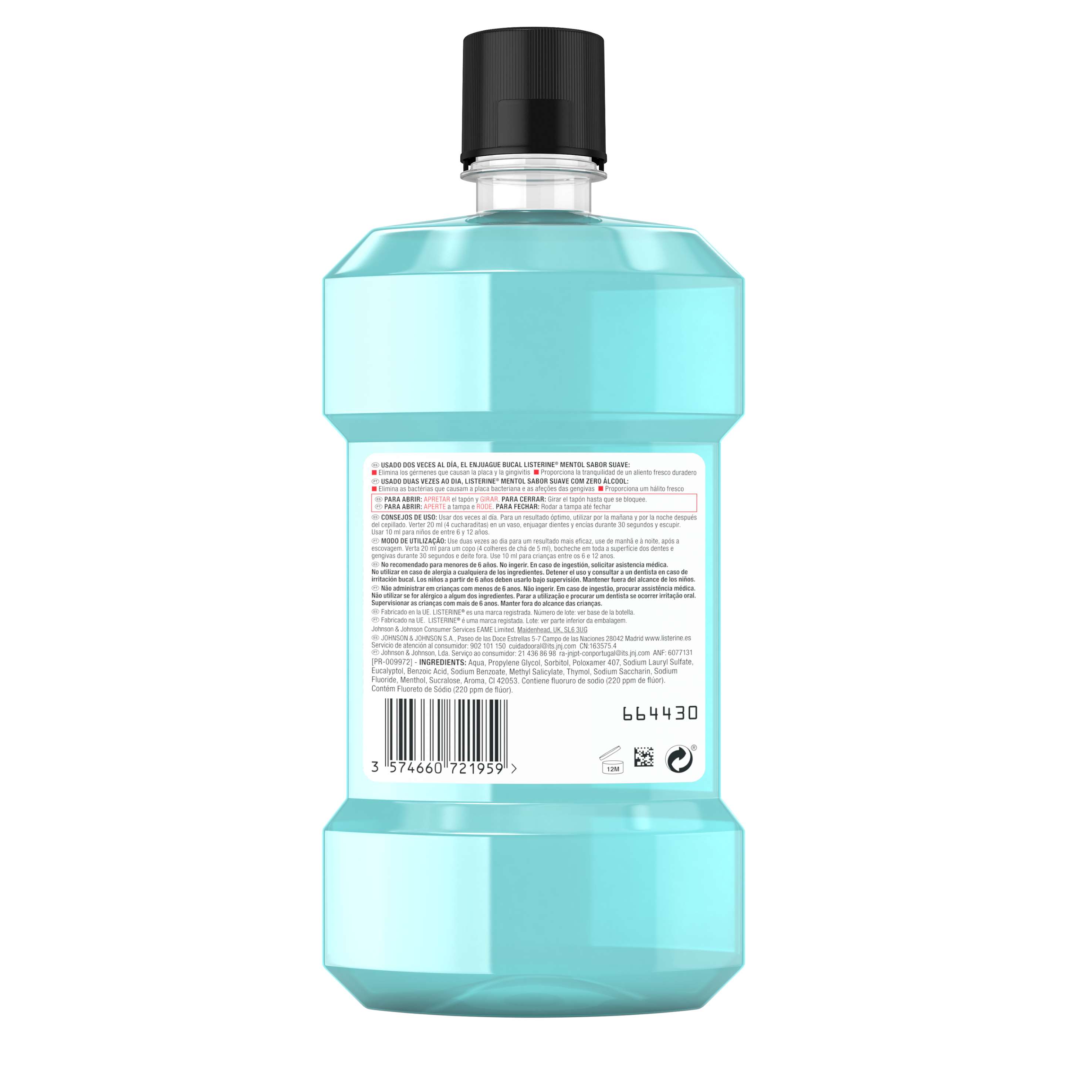 ELIXIR LISTERINE MENTA SUAVE 500ML