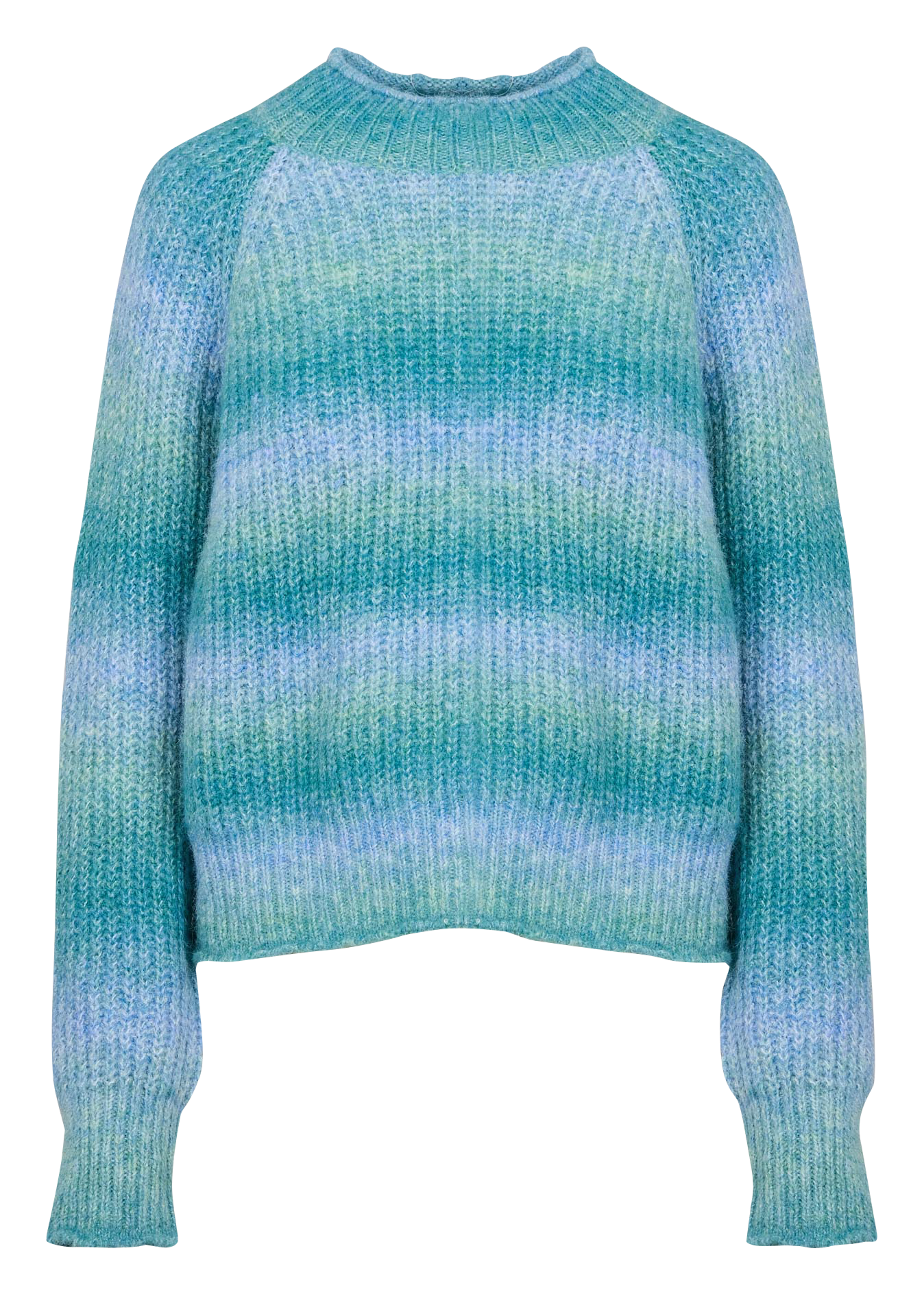 Pull col rond en maille rayé | Bleu