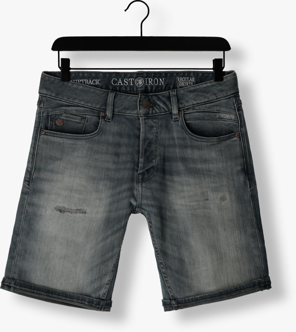CAST IRON donkergrijze cast iron shorts shiftback shorts true blue grey