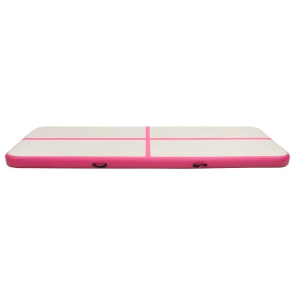 vidaXL Oppblåsbar gymnastikkmatte med pumpe 500x100x15 cm PVC rosa