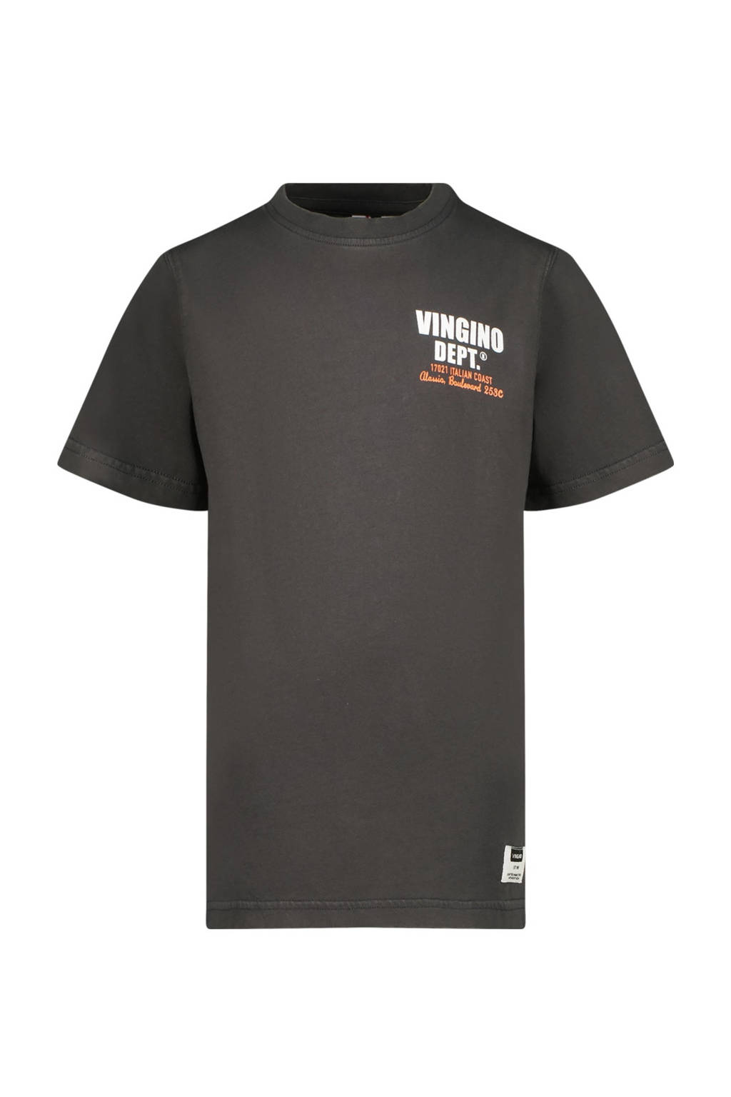Vingino T-shirt Jary met backprint donkergrijs