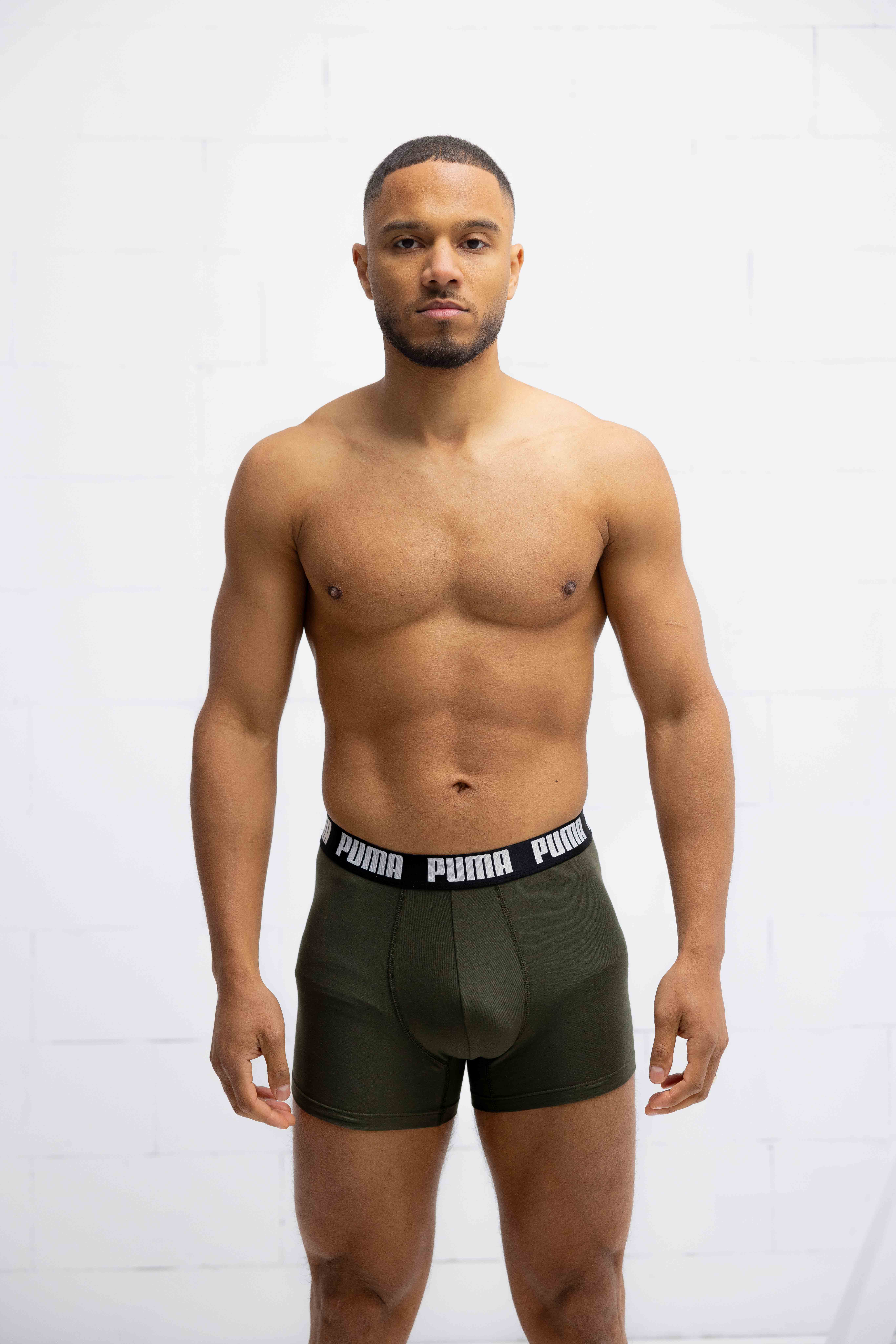 Puma Everyday Basic Boxershort Heren 6-Pack Donkergroen/Zwart