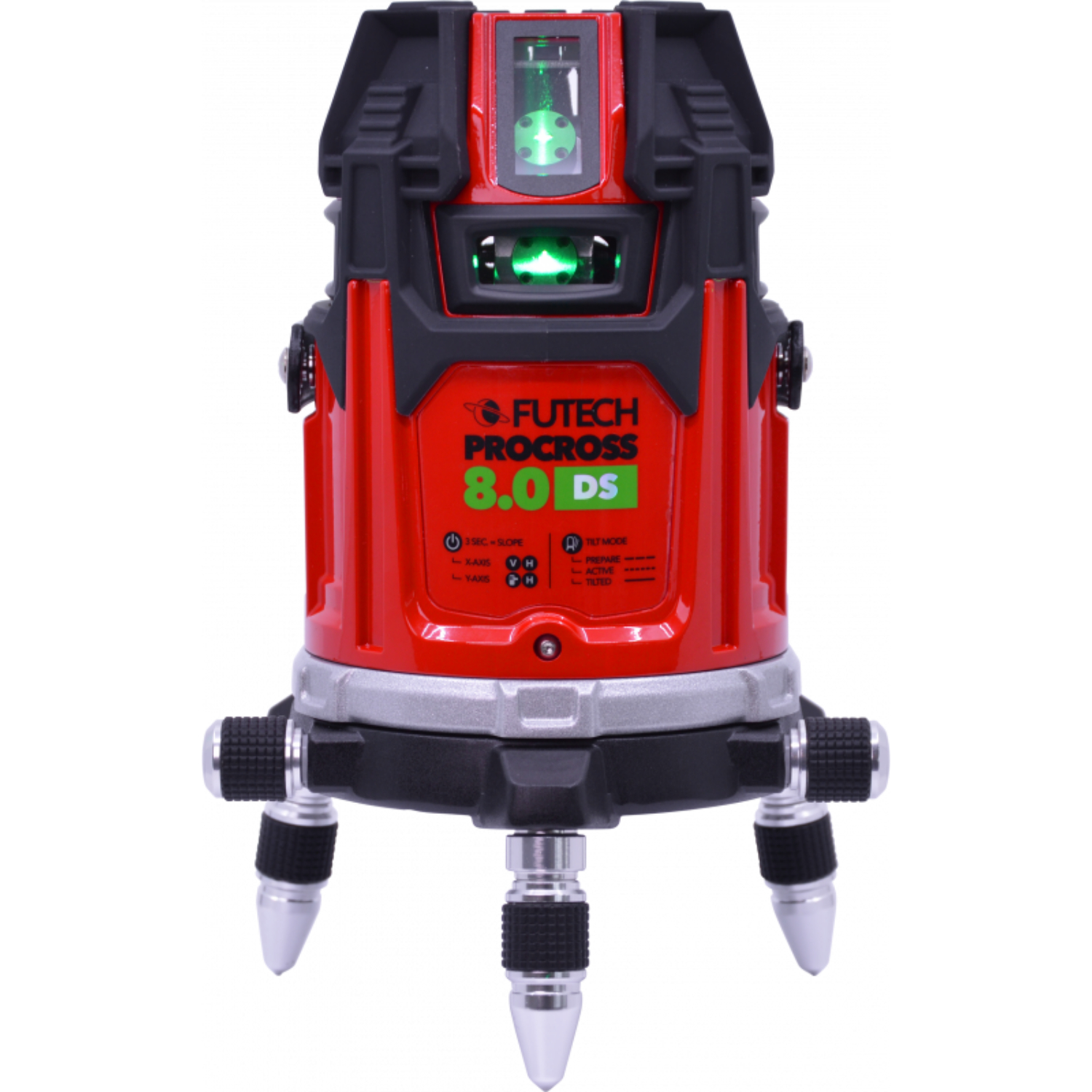 FUTECH Procross 8.0 DS Kruislijnlaser set incl. statief en ontvanger in koffer – groen – 2x200m