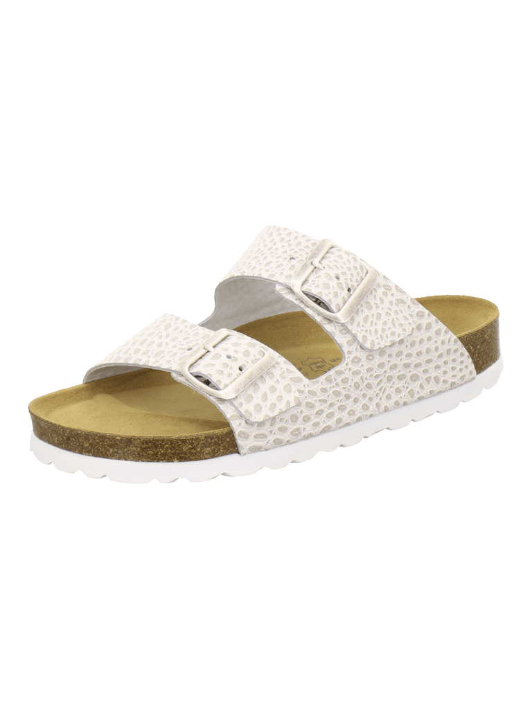 Pantoletten Damen Zweischnaller beige-crocco