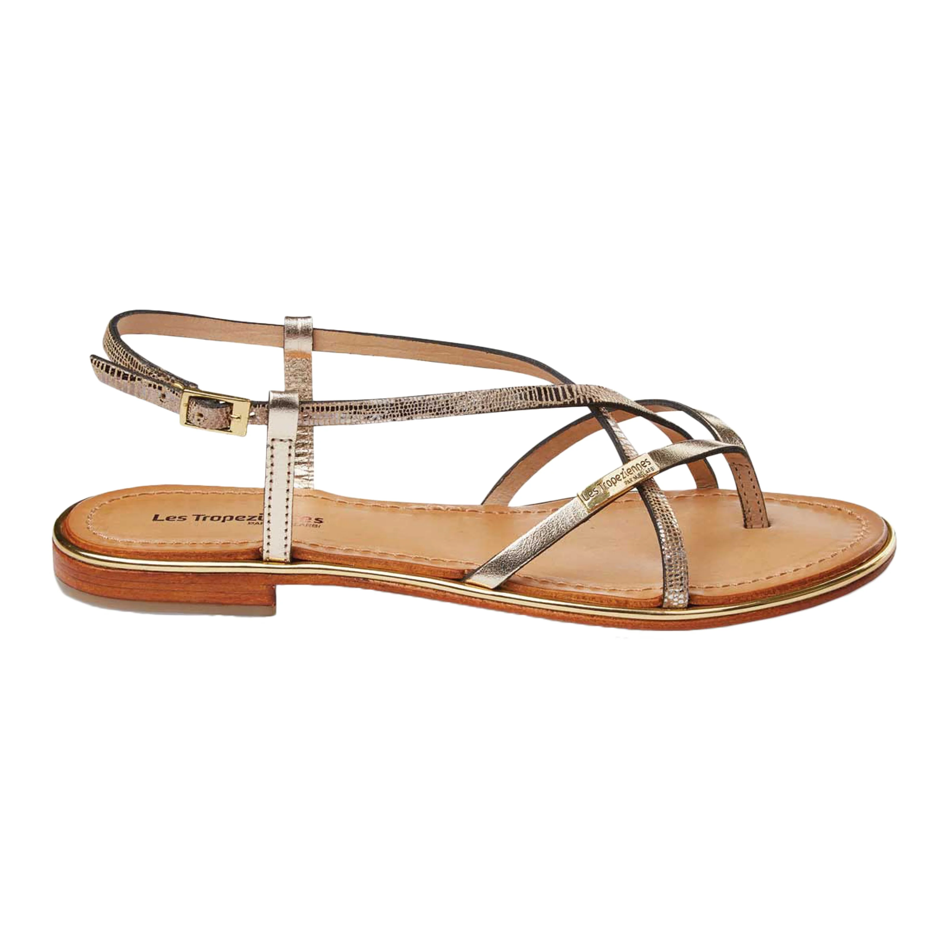 Sandales cuirmonacode | Doré