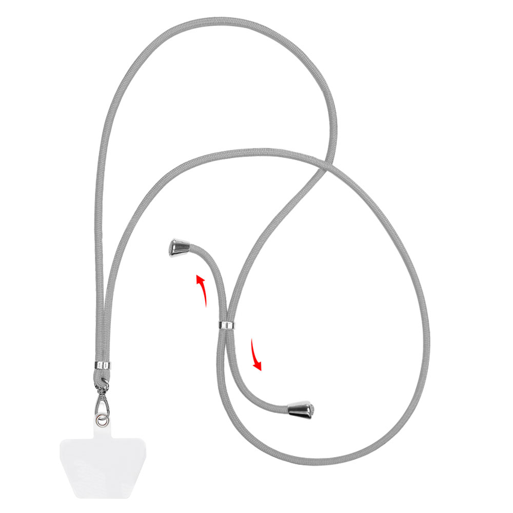 (140cm) Universal Necklace Handykette Umhängeband für Schutzhülle   1x Selbstklebender Einlage - Schwarz