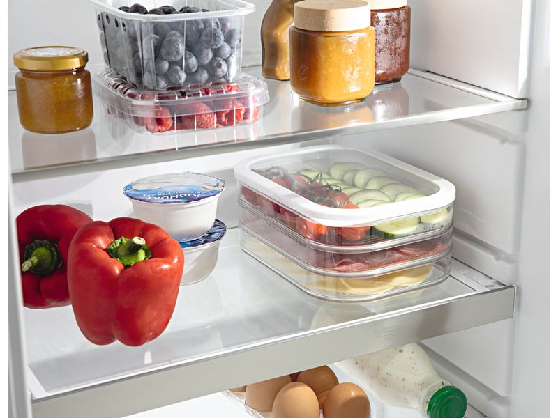 GOURMETmaxx Vorratsbehälter 4-teilig, Weiss/Transparent Frischhaltedosen für Kühlschrank