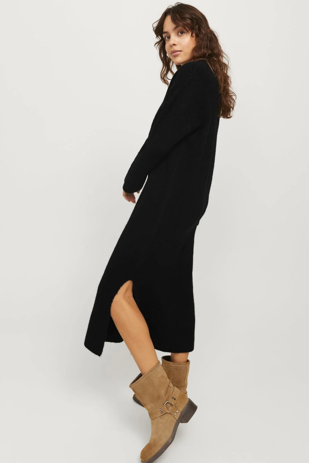Jjxx Jxoline Diverse Dress Knit 12268051 4641064 black moonbeam neck piping