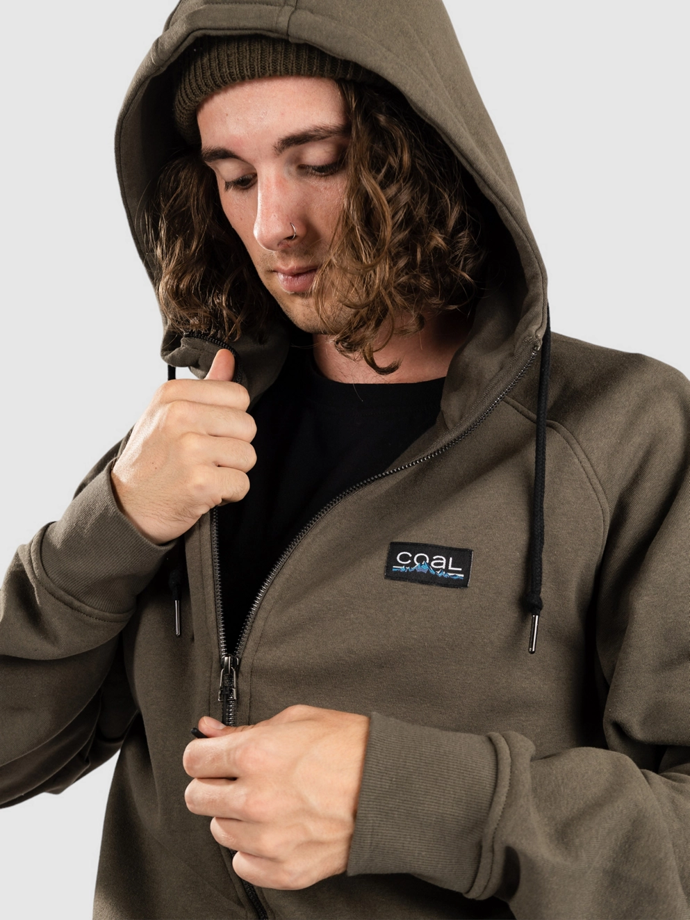 Coal Whidbey Zip Hoodie sycamore black