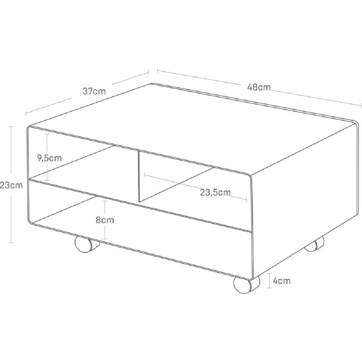 YAMAZAKI Organisateur de bureau Tower printer noir