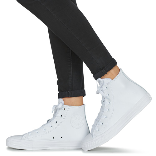 Converse - CHUCK TAYLOR ALL STAR LEATHER HI - Blanc