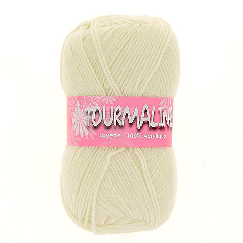 Lot de 2 pelotes de laine TOURMALINE écrues 50g