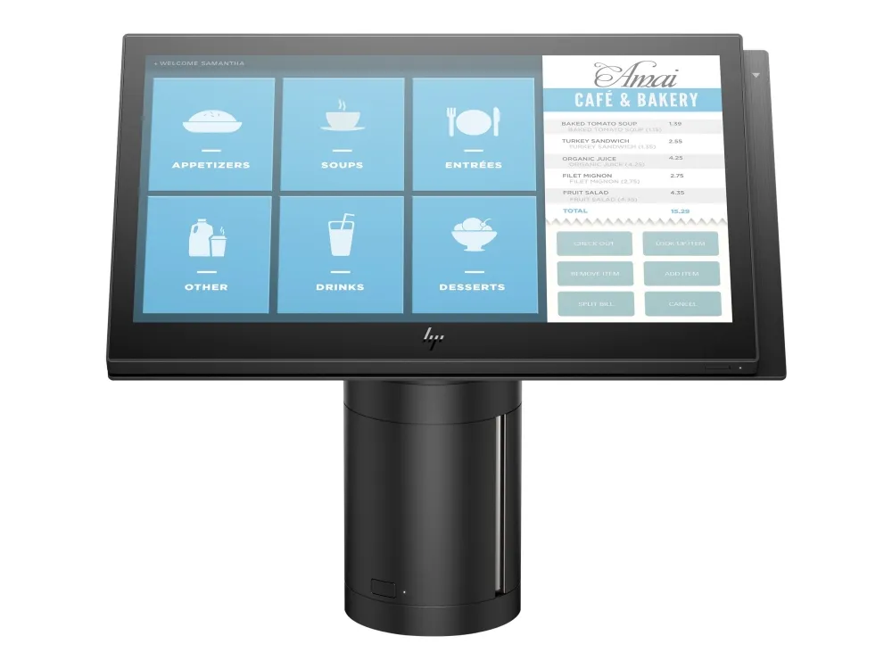 HP ElitePOS G1 Retail System 141 - Alt-i-én - 1 x Celeron 3965U / 2.2 GHz - RAM 4 GB - SSD 128 GB - TLC - HD Graphics 610 - Gigabit Ethernet - Win 10 Pro 64-bit - skærm: LED 14