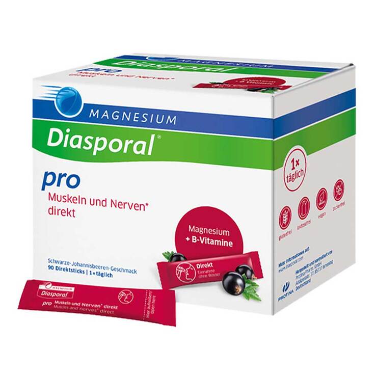 Magnesium Diasporal pro + B-Vit.Musk. + Nerven direkt, 90 St