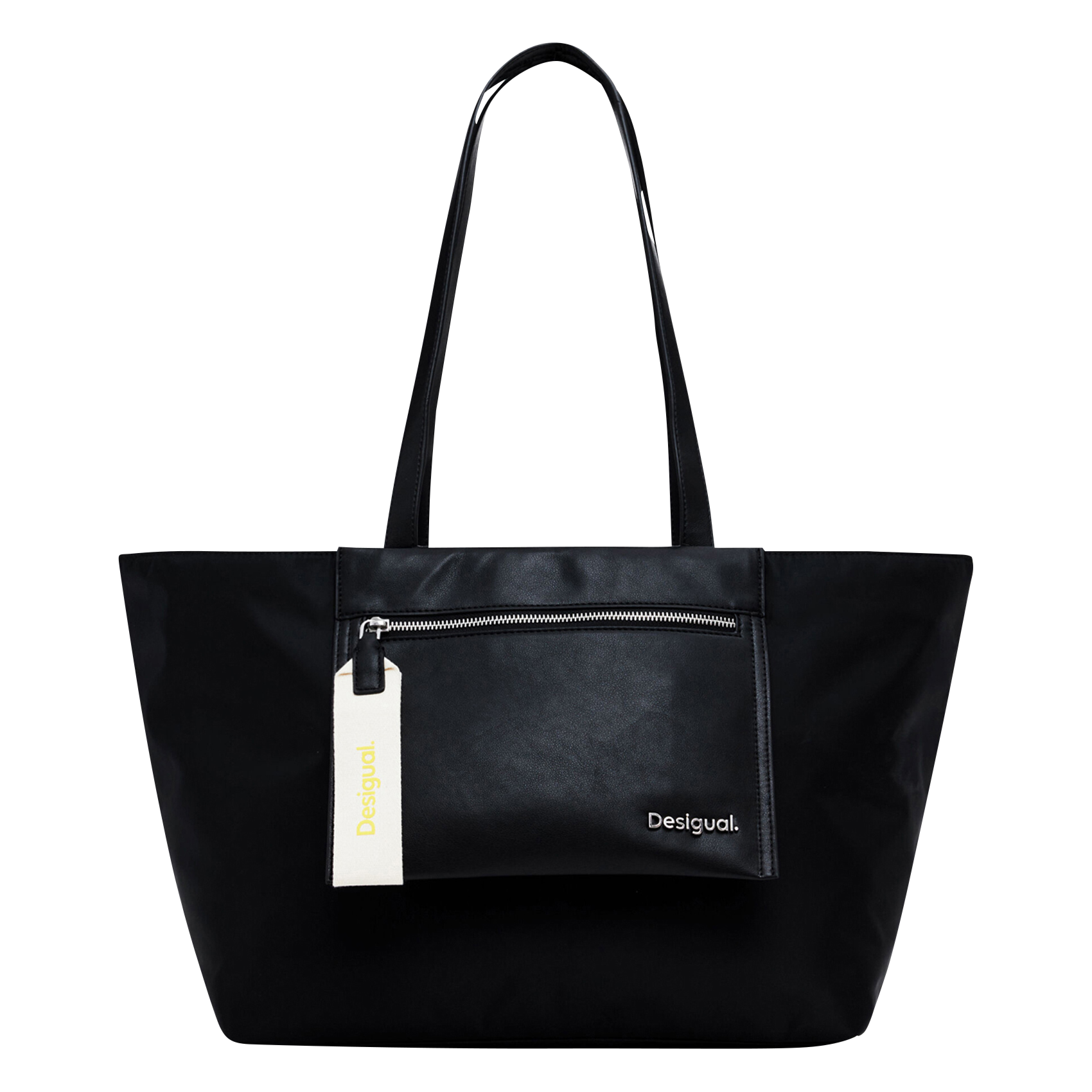 Sac cabas effet cuir| Noir