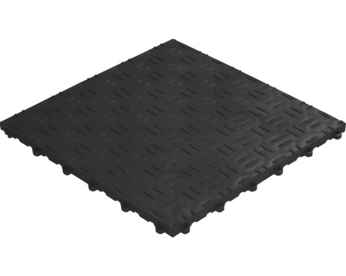 Florco Grip kunststof kliktegel, 40 x 40 x 1,8 cm, 1 verpakking van 6, zwart