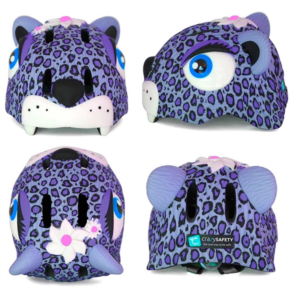 Leopard Cykelhjelm Purple - Crazy Safety