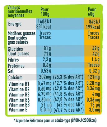 Pâte de fruits Andros Sport Energie Abricot/Banane - 30g