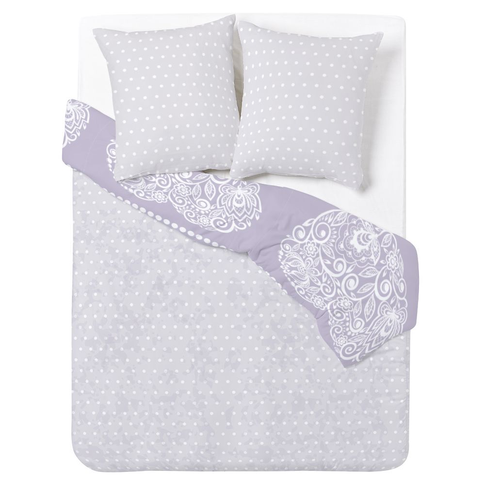 Parure 2 personnes 100% coton finition bouton 200x200cm