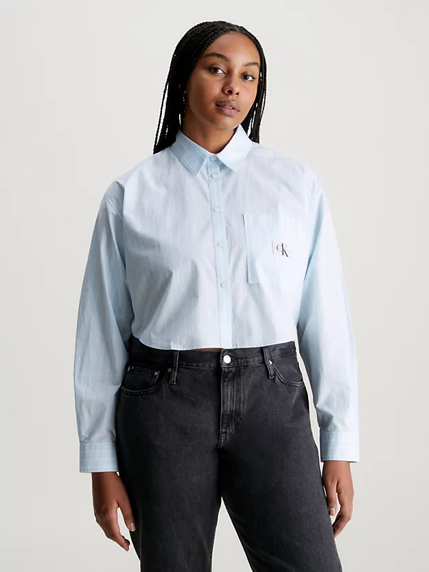 Camisa curta de algodão popeline