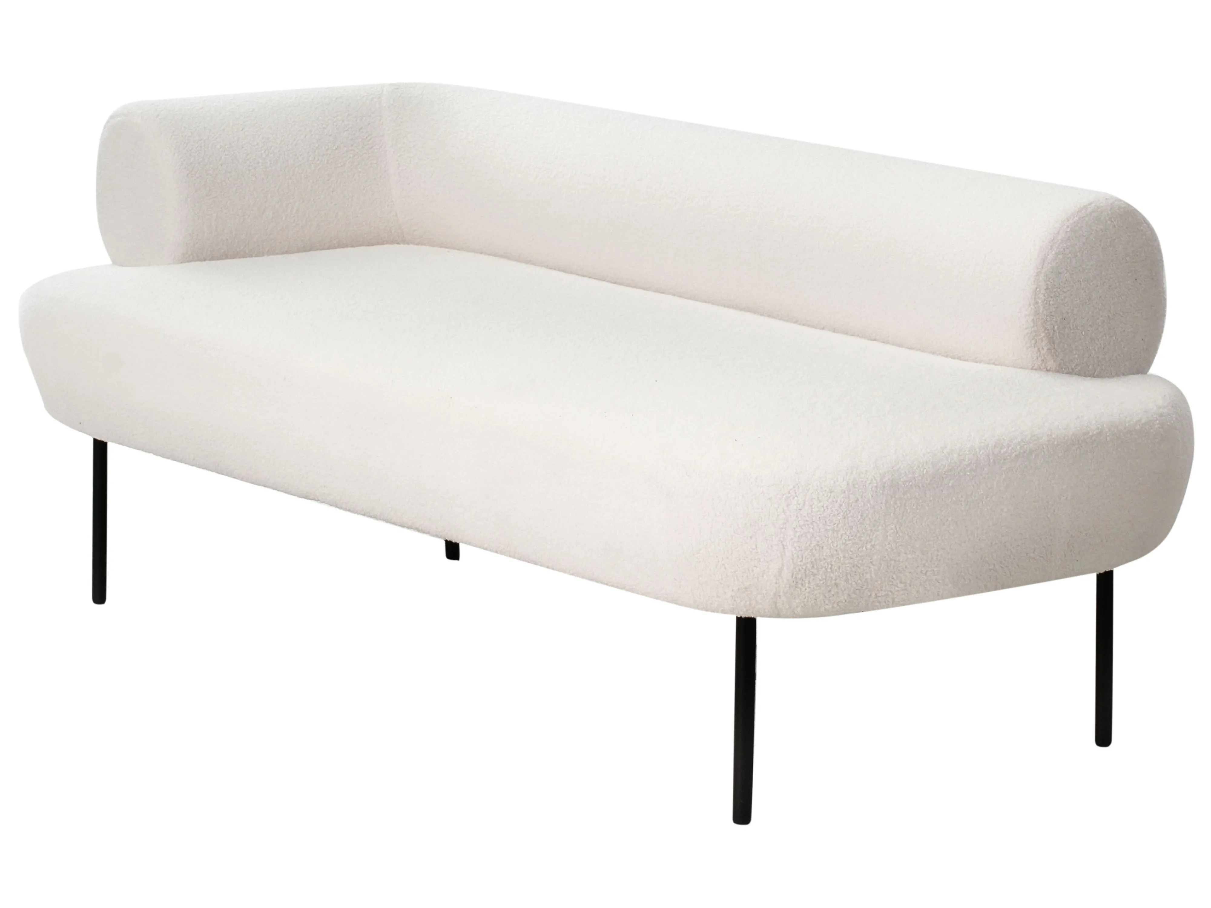 Linkszijdige chaise longue MIRMANDE Bouclé Gebroken wit