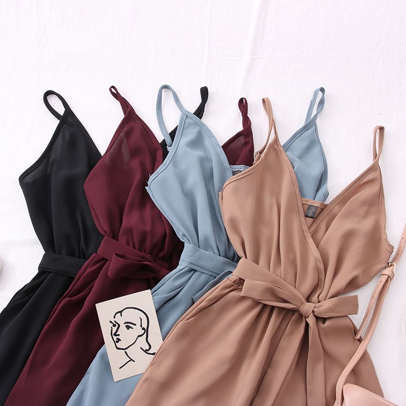 Babique - Mouwloos wijd playsuit met sjerp