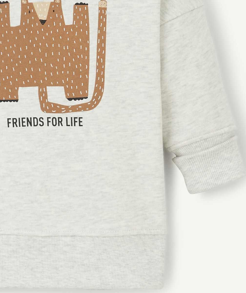 LE SWEAT ÉVOLUTIF ÉCRU CHINÉ EN COTON PIMA