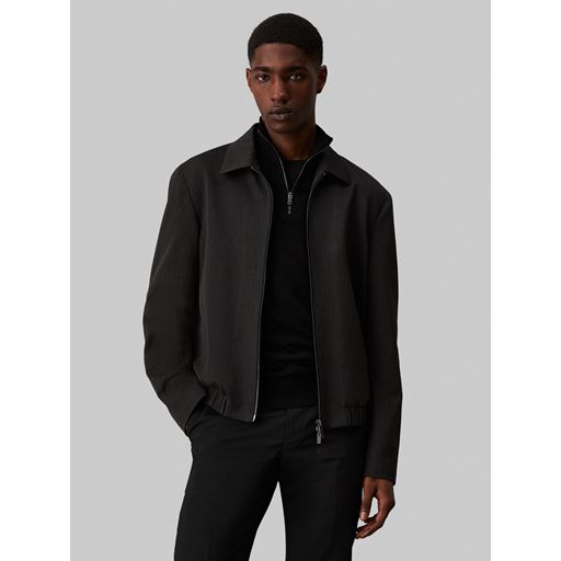 Calvin Klein Washable Flannel Blouson Jakke, Asphalt, XL