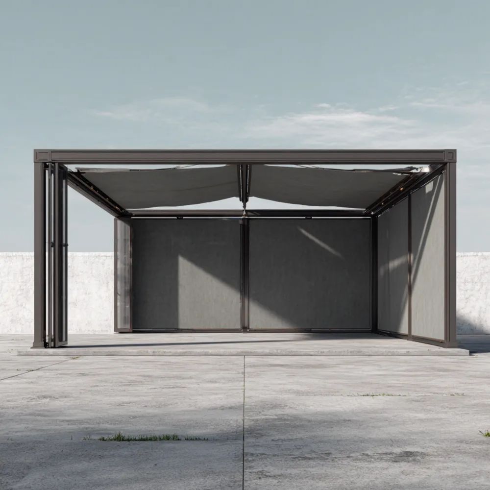 Pergola Aluminiumrahmen 4x3x2,5 m - Grau - Modernes Design