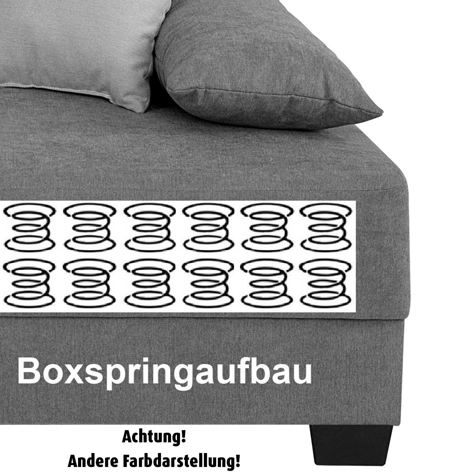 Boxspringsofa - schwarz - Dauerschläfer - mit Staukasten