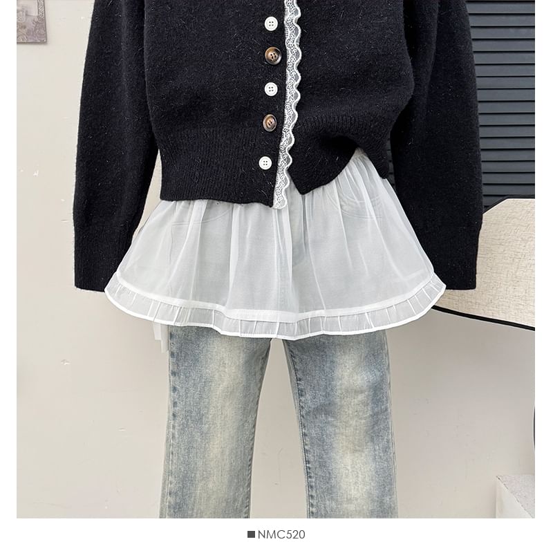 Lemongrass - Minirok met elastische taille en doorschijnende stof
