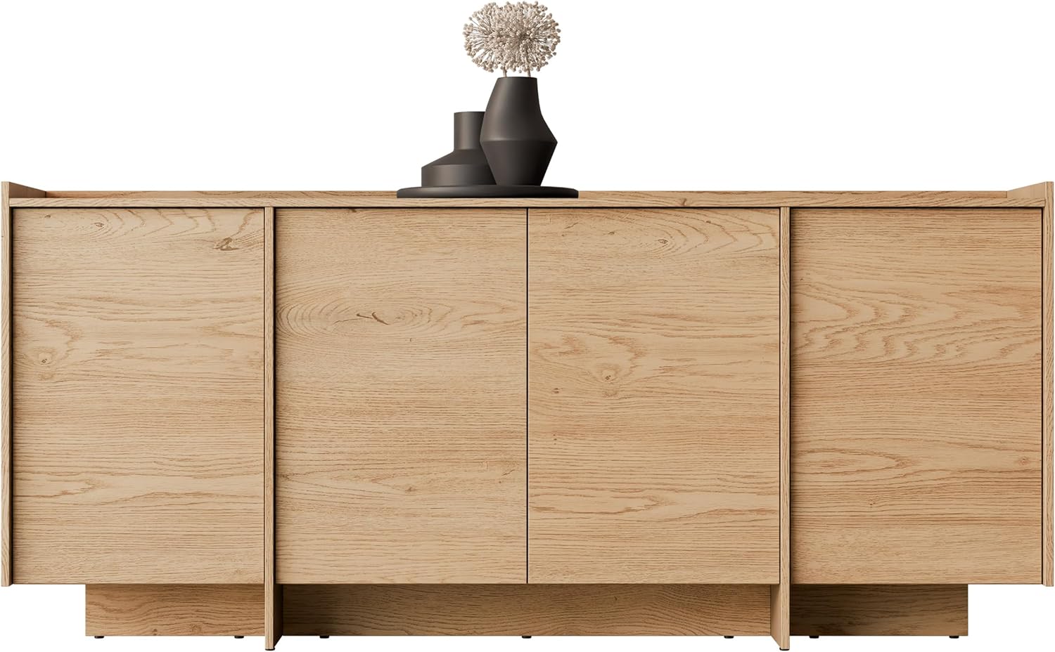Mirjan24 Kommode Jundia K4D JA02 – Modernes Sideboard mit 4 Türen, 6 Innenfächern, grifflosem Öffnungssystem – Highboard/Anrichte/Mehrzweckschrank (Eiche Cremona)