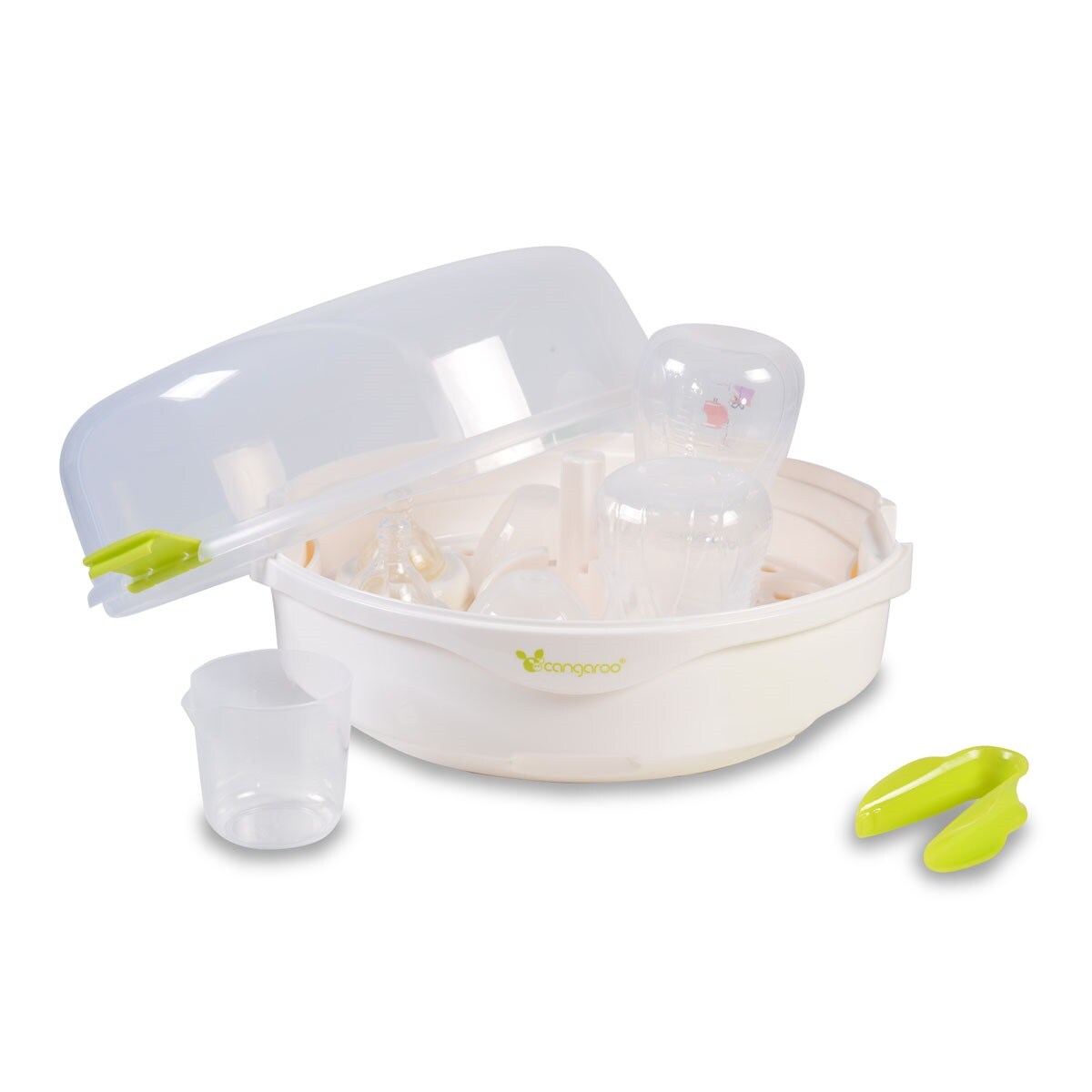 Cangaroo Mikrowellen Sterilisator Fresh 5 Flaschen Zubehör maximal 15,5 cm hoch in weiß