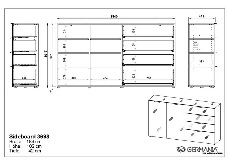 Novel XL-Sideboard OAKLAND