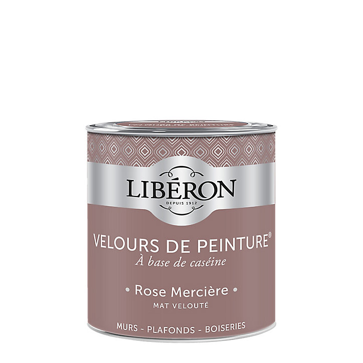 Peinture murs, plafonds et boiseries Velours de peinture rose merciere Libéron 0,5L