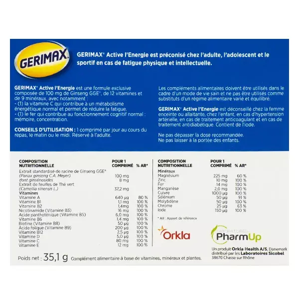 Gerimax Active Energy Adultos 30 comprimidos