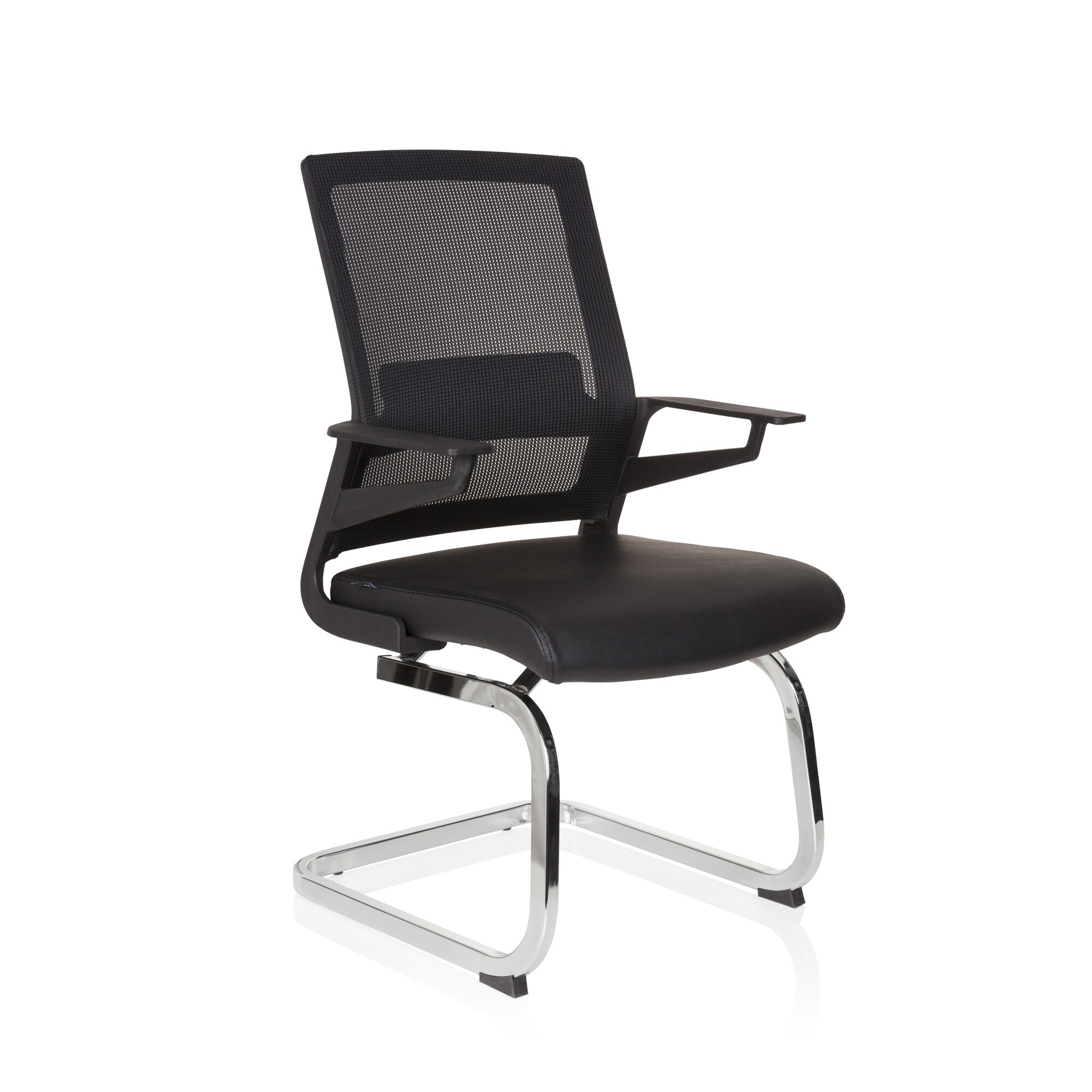 Freischwinger INVENTOR V PRO Kunstleder/Netzstoff mit Armlehnen hjh OFFICE