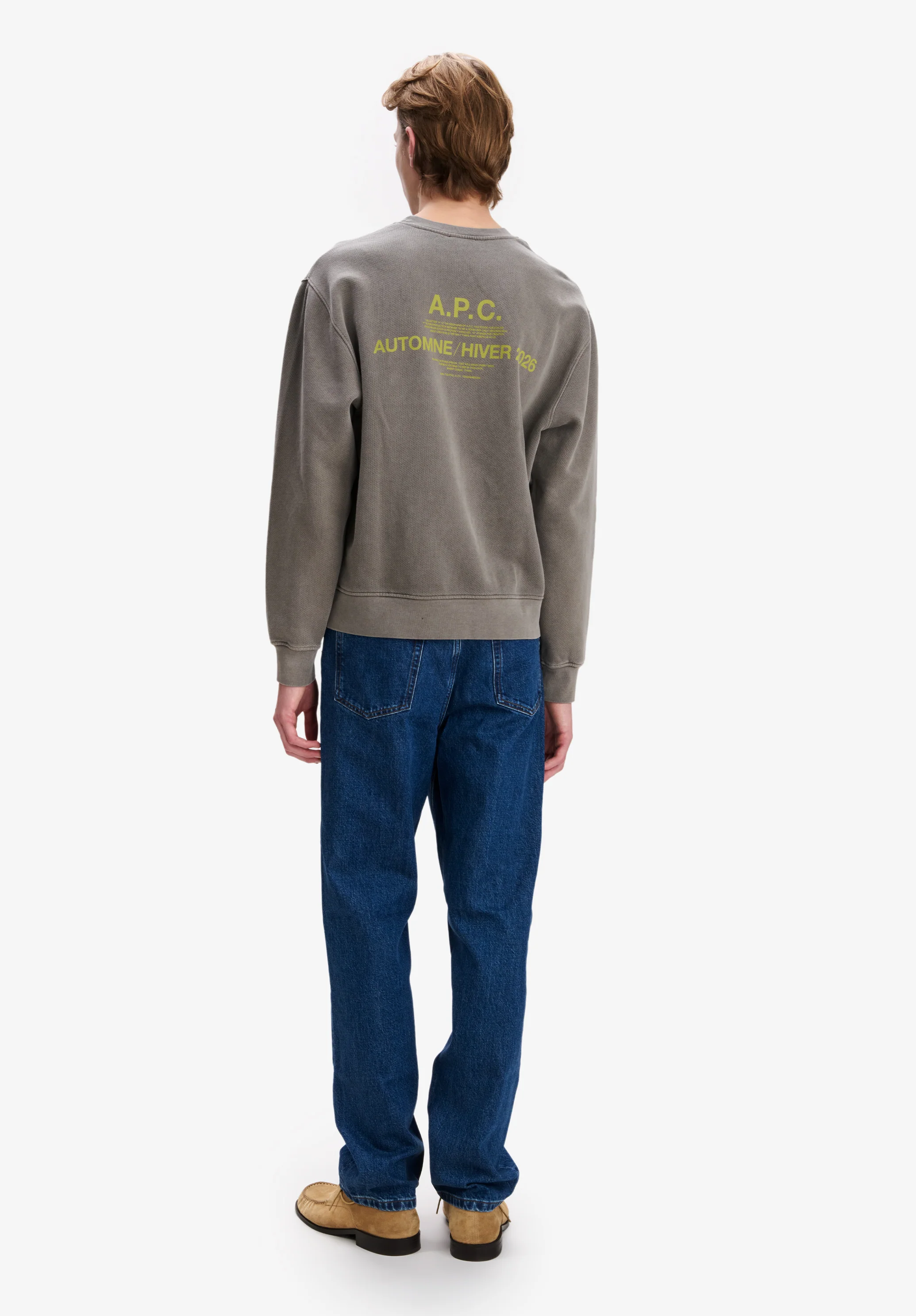 Sweat boxy A.P.C. Automne 28 - Gris tahiti