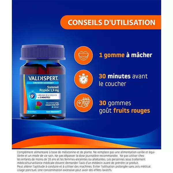 Valdispert Gomas para um Sono Rápido com Melatonina 1,9mg, 30 gomas