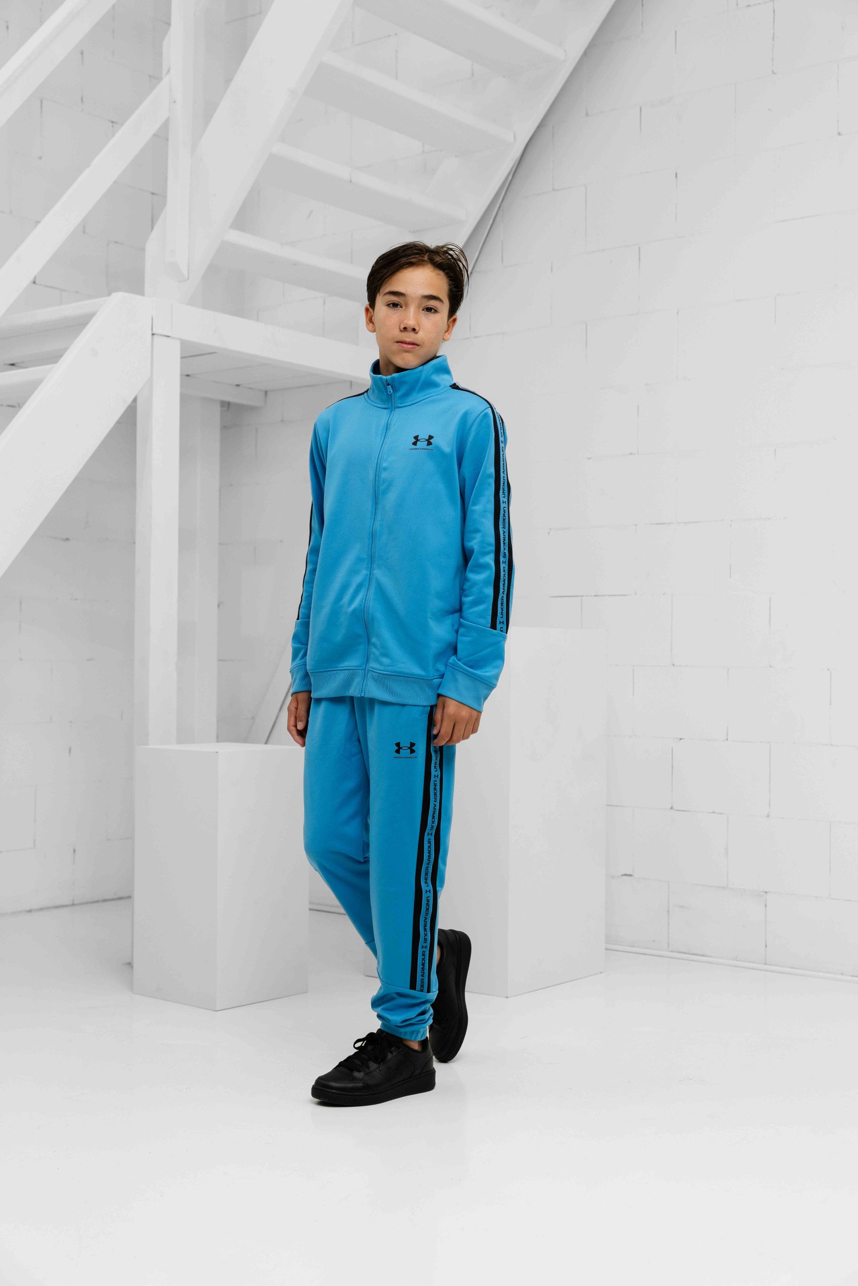 Under Armour Icon Knit Trainingspak Kids Blauw