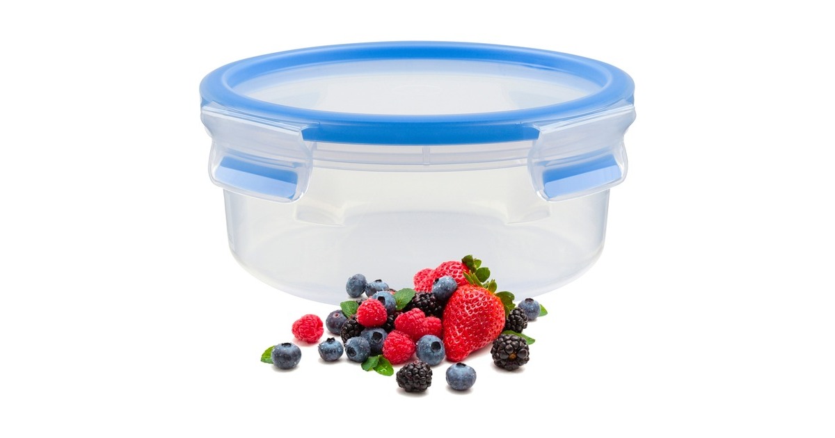 EmsaClip & Close vershoudbakje 0,85L doos  (Transparant/blauw, rond, Ø 16,7cm)