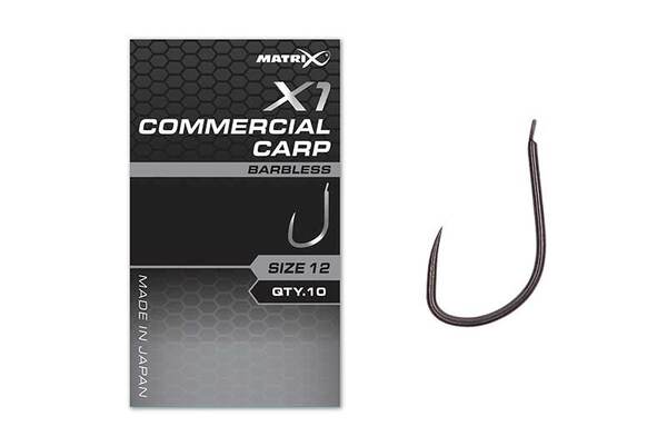 Hameçons Sans Ardillon Matrix X1 Commercial Carp – 10 Pièces
