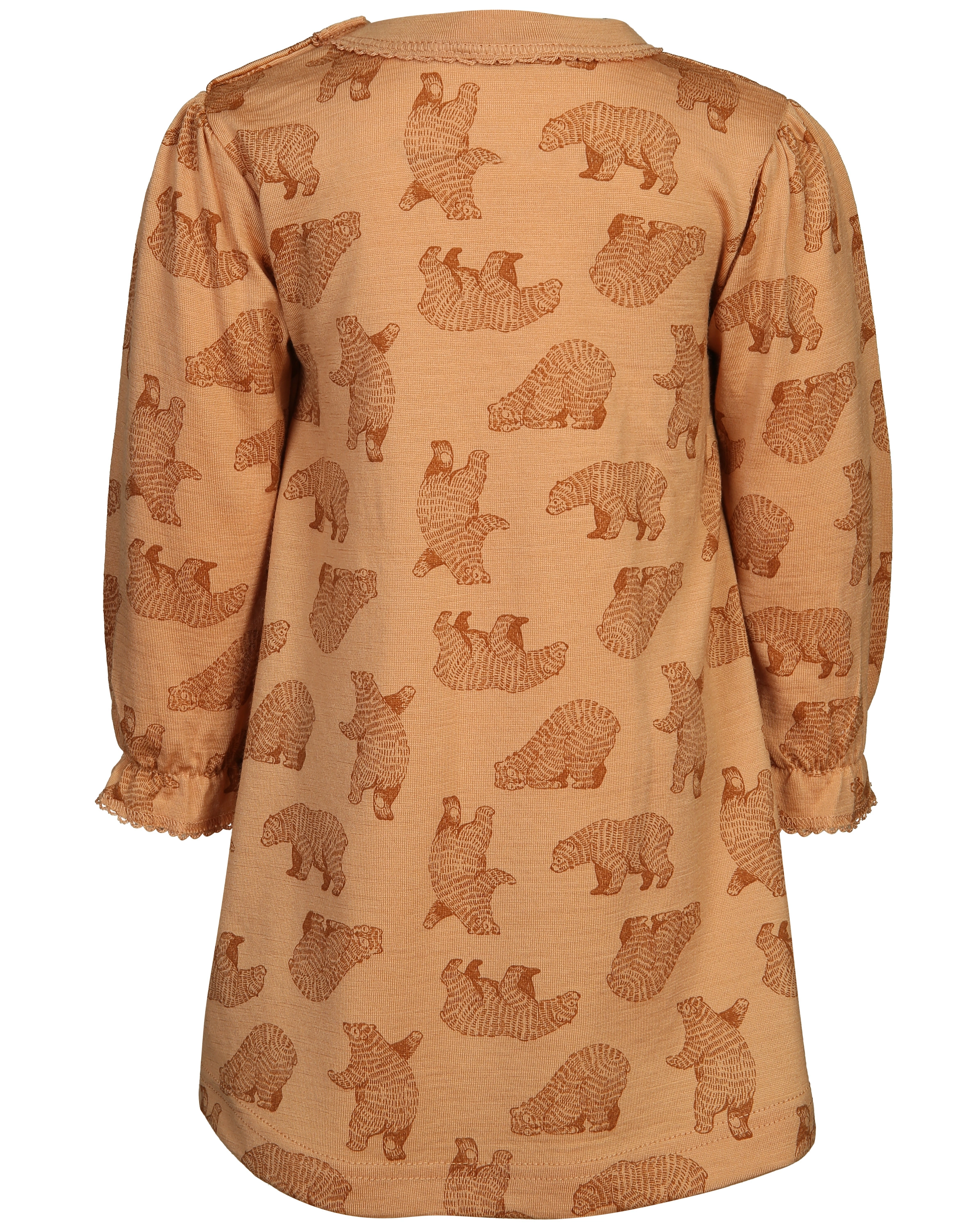 Langarm-Kleid 602 - BEAR AOP in copper