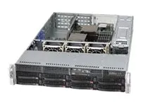 Supermicro SC825 TQC-R1K03WB - Rack-monterbar 2U - forstærket forlænger ATX - SATA/SAS - hot-swap 1000 Watt - sort